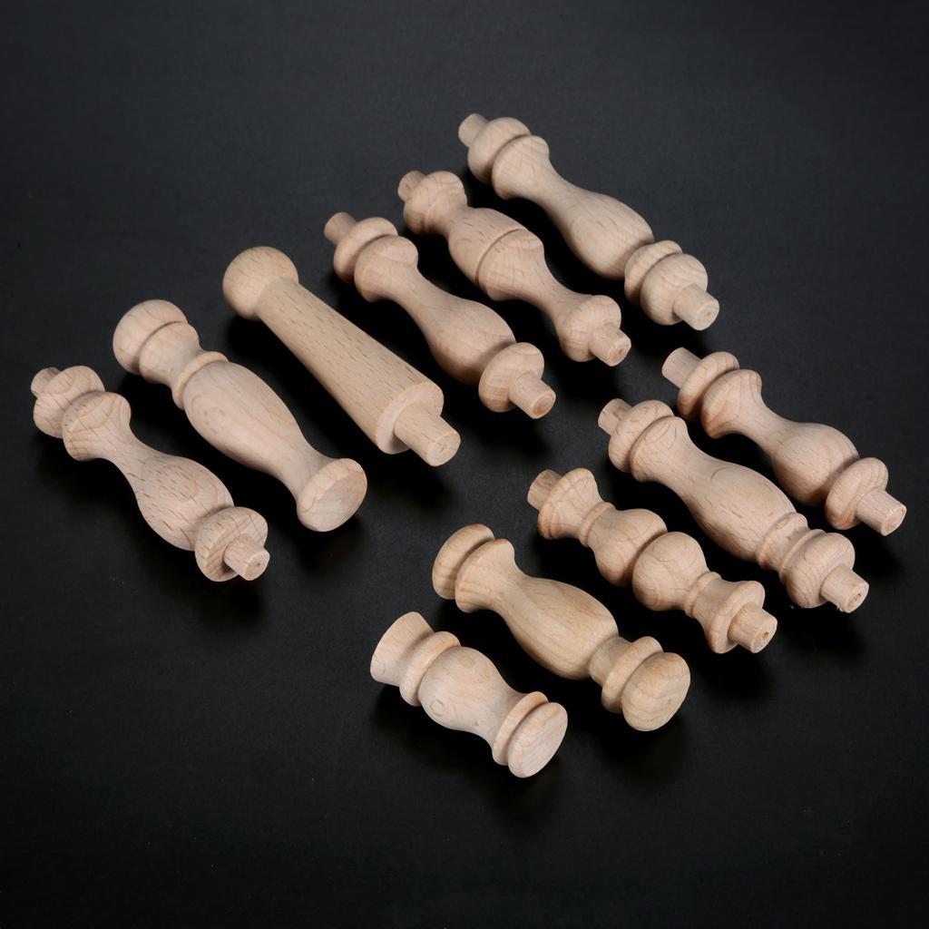 10ks Nenabarvené Nedokončené Dřevěná Řemesla Sloupky Mostu Dřevěný Plot Korálky Soustruh Malá Aplikace Vintage Domov Svatba Dekor