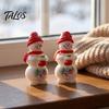 Miniature Christmas Figures 2Pcs Mini Figurine, Santa Claus Snowman Dolls, DIY Accessories for Micro Tree Decorations Landscape Dollhouse Cake Decor,