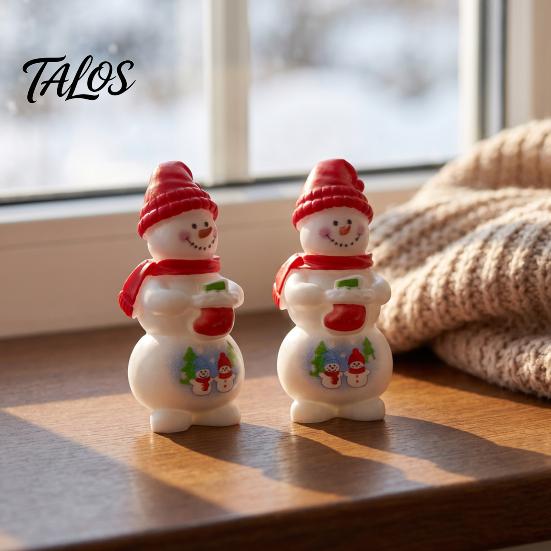 Miniature Christmas Figures 2Pcs Mini Figurine, Santa Claus Snowman Dolls, DIY Accessories for Micro Tree Decorations Landscape Dollhouse Cake Decor,