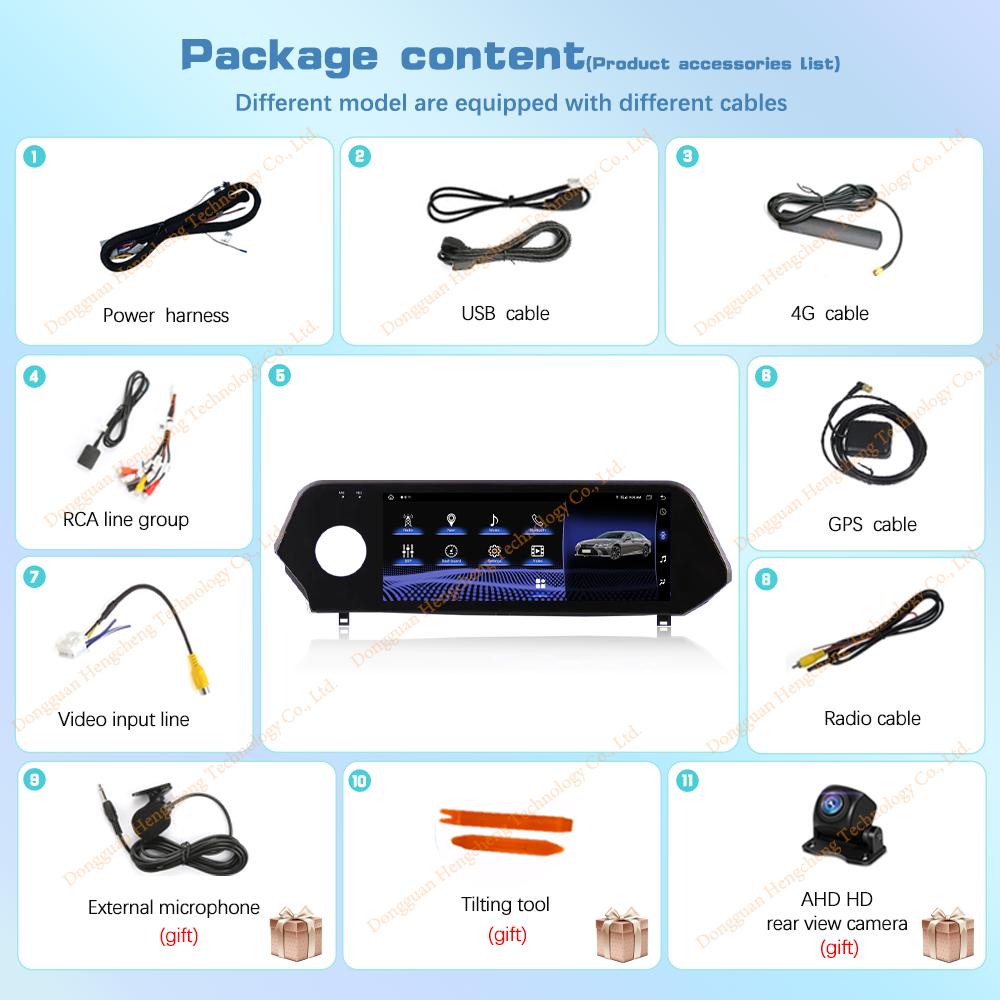 10.25Inch Car Multimedia Player For Lexus UX UX260h UX200 UX250 2018-2025 GPS Navigation Android13 8+128G CarPlay 4G 360Camera