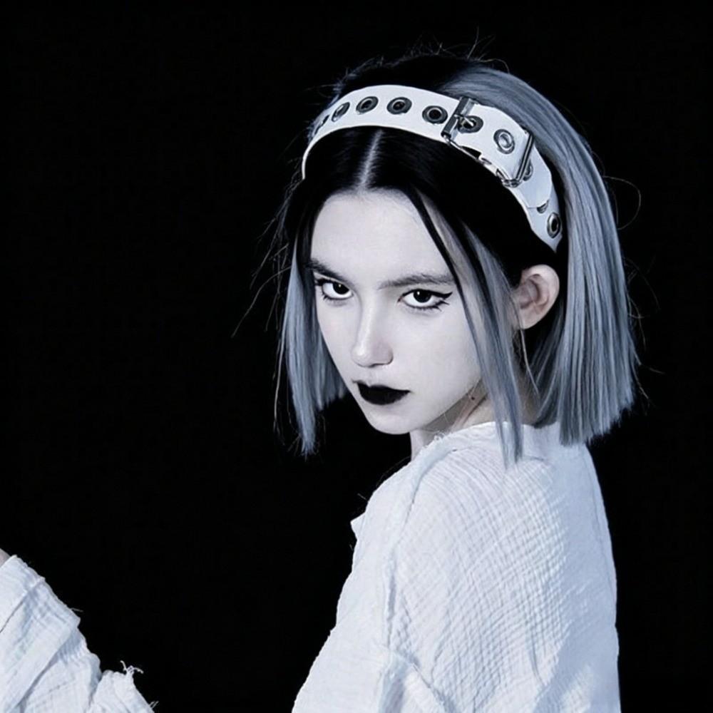 Leather Buckle Punk Rivet Hairband Fabric Band Leather Hair Hoop Gothic KC Headband Party Gift