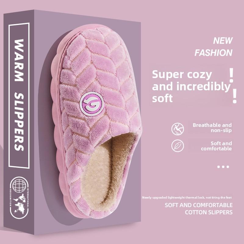 Cotton Slippers for Women In Spring, Autumn, and Winter for Home Use, Indoor Anti Slip Confinement Shoes, Thick Soled Home Warm Couple Slippers