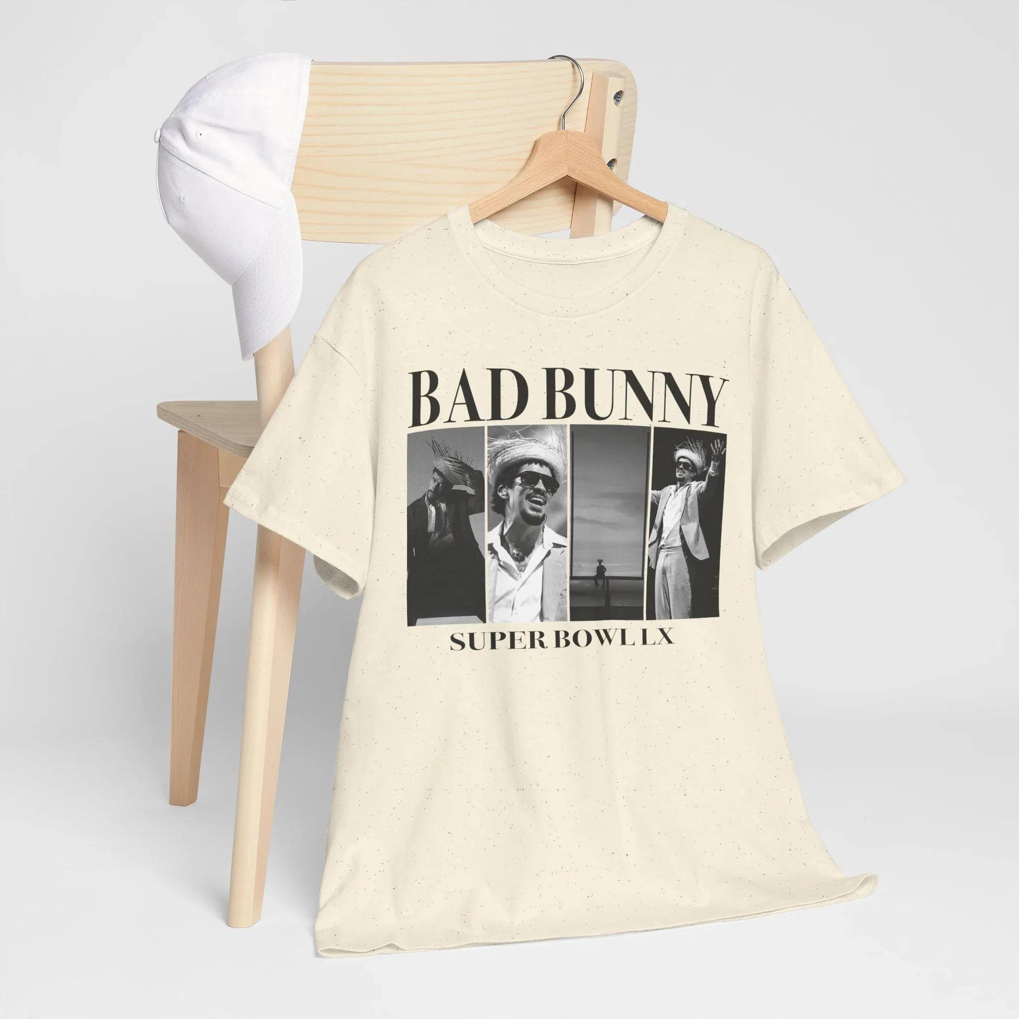

2026 Футболка Bad Bunny Super Bowl для чоловіків і жінок Літній бавовняний одяг Модна повсякденна футболка з коротким рукавом Streetwear 4XL сірий