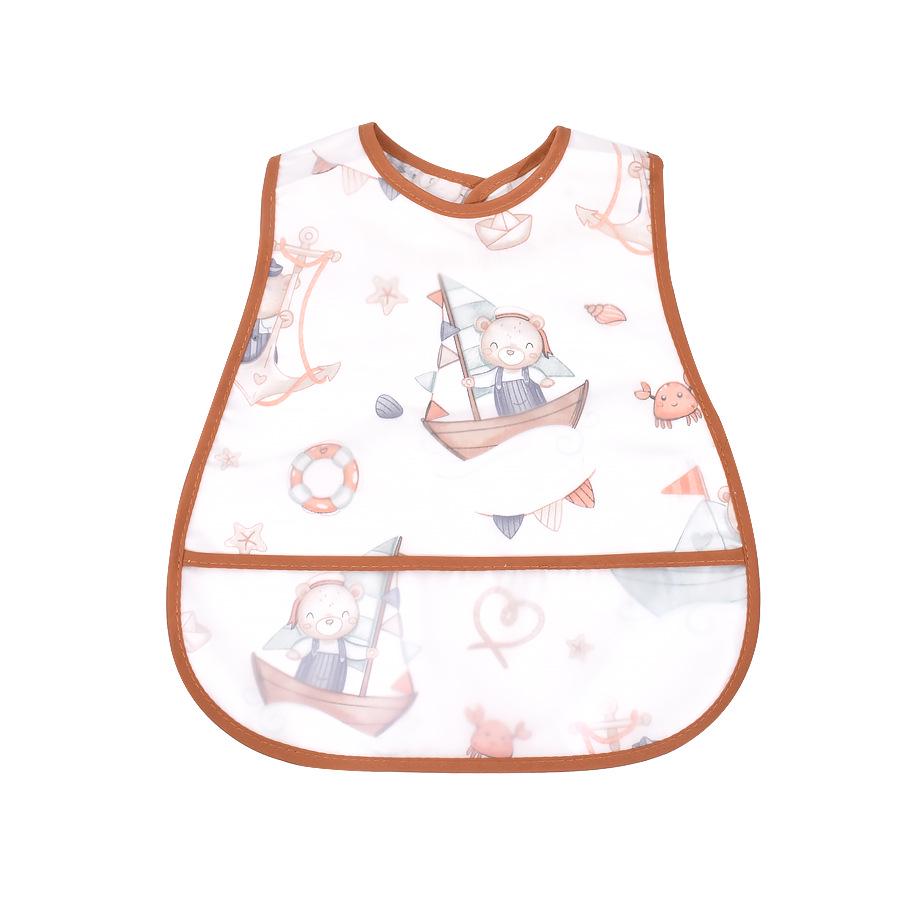 Waterproof Cartoon Baby Bib - Adjustable EVA Cotton Feeding Bib for Boys & Girls