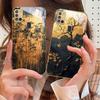 Goldener Zweig For Samsung A 31 32 A33 A34 35 14 A15 13 16 25 26 50 52 53 54 55 56 70 71 72 73 Goldene Glas-Handyhülle