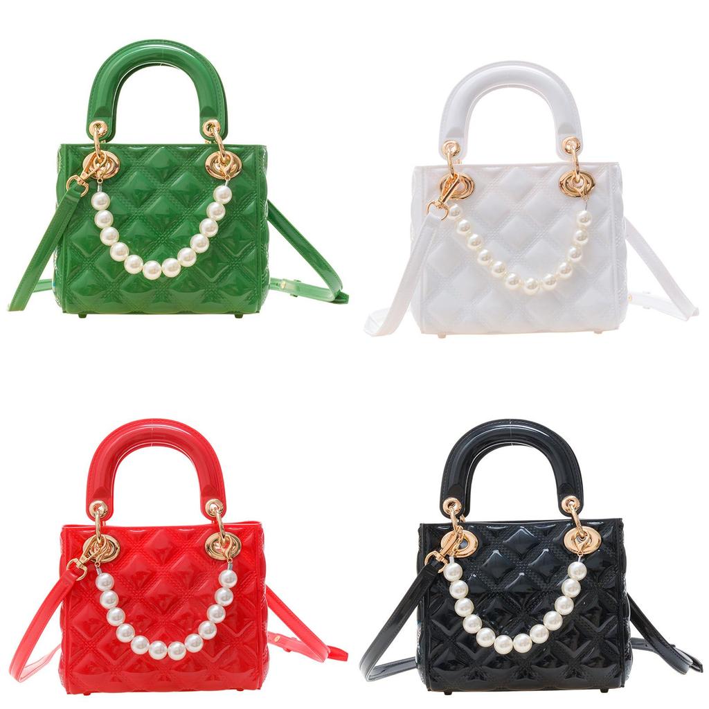Elegant Pvc Queens Bag Small Crossbody Purse With Diamond Stitch For Daily Use