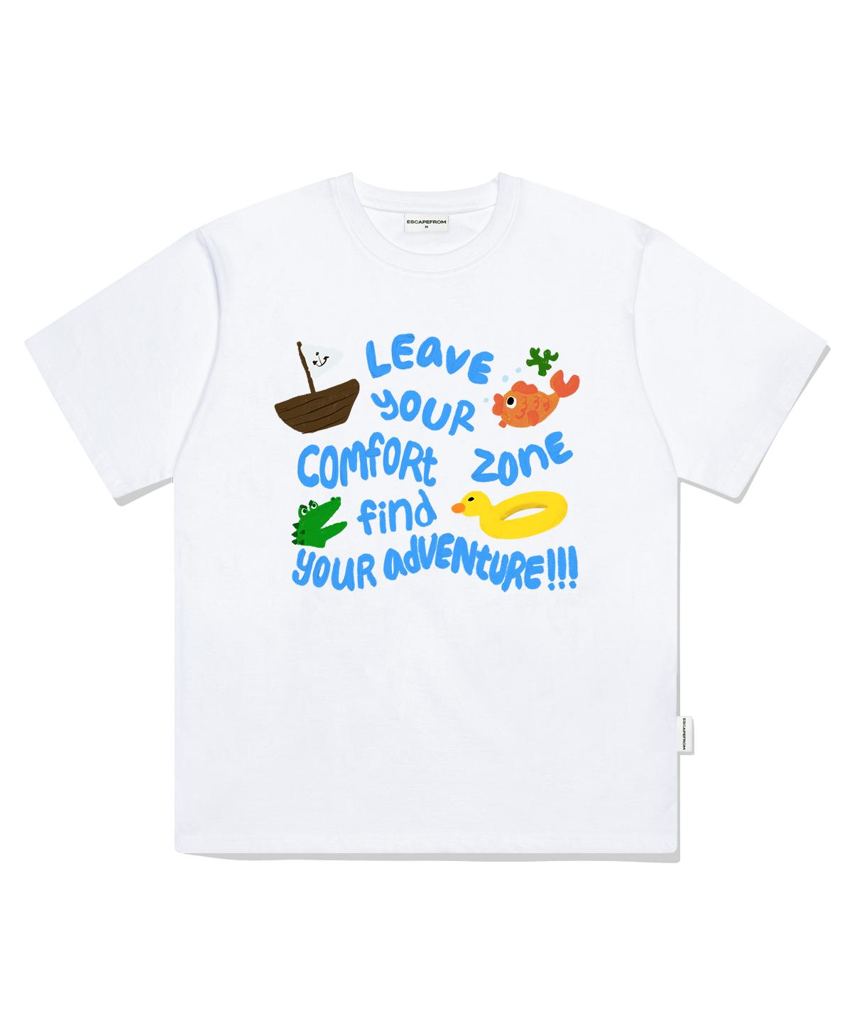 Escape From: Let S Go On An Adventure Print Oversized Short Sleeve T-Shirt White L