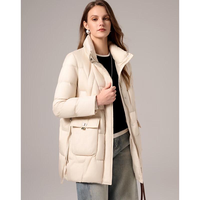Si Shui Nian Hua Women's Elegant Mid-length Down Jacket L22015Y1