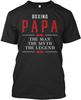 Boxing Papa The Man Myth Legend T Shirt Black Graphic Unisex Tee Shirt