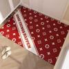 Red Festive Rose Entry Door Floor Mat Home Door Entry Mat Entryway Non-slip Floor Mat Can Be Wiped Clean Carpet