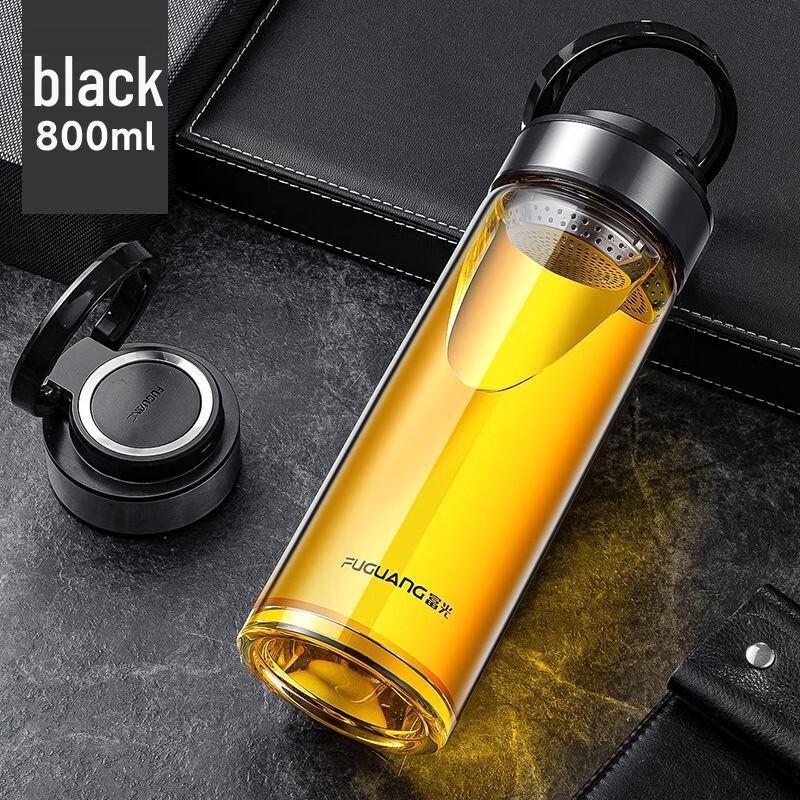 FUGUANG 800ml Borosilicate Glass Tea Infuser Water Bottle
