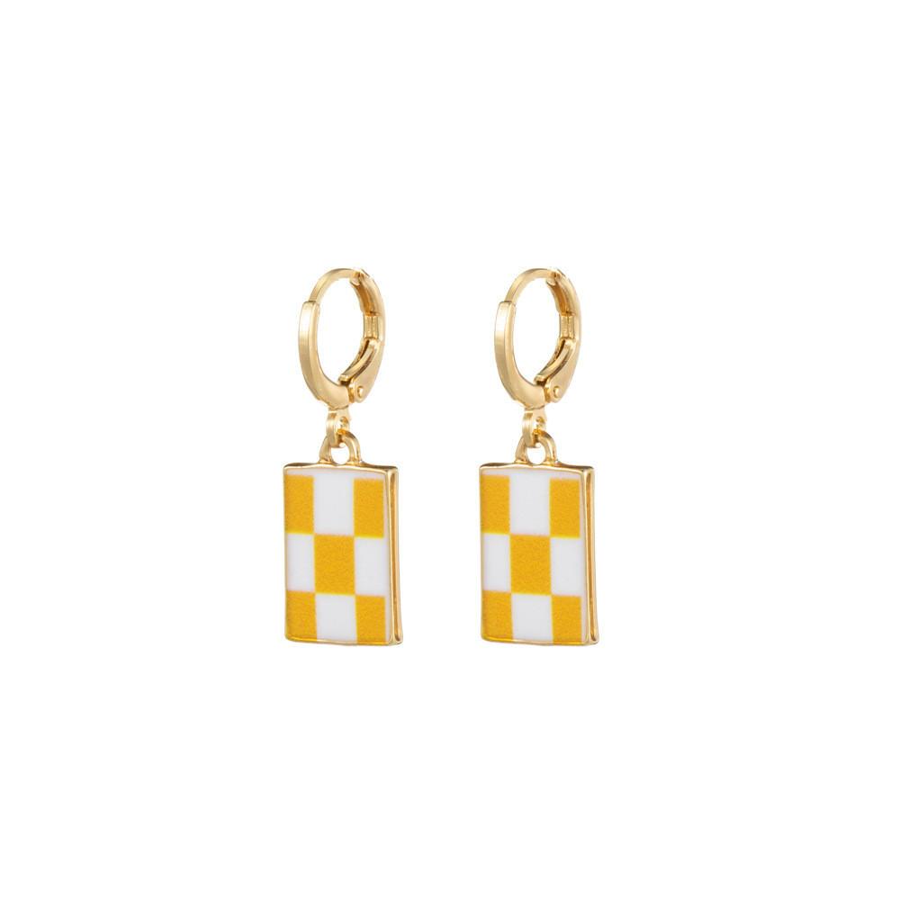 Colorful Geometric Plaid Earrings Fashionable And Trendy Design For Gifts Womens