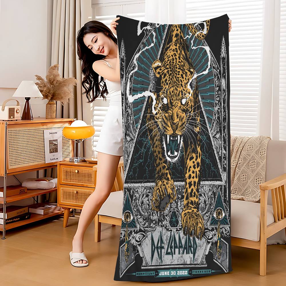 

Band D-Def L-LeppardS Bath Towel Microfiber Soft Water Absorbing Breathable For Girl Kids Decorative Cartoon Beach Towel W40*H60(CM)