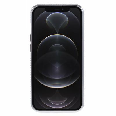 For iPhone 12 Pro Max TPU Case Gradient Kickstand Cover with Rhinestone Lens Frame