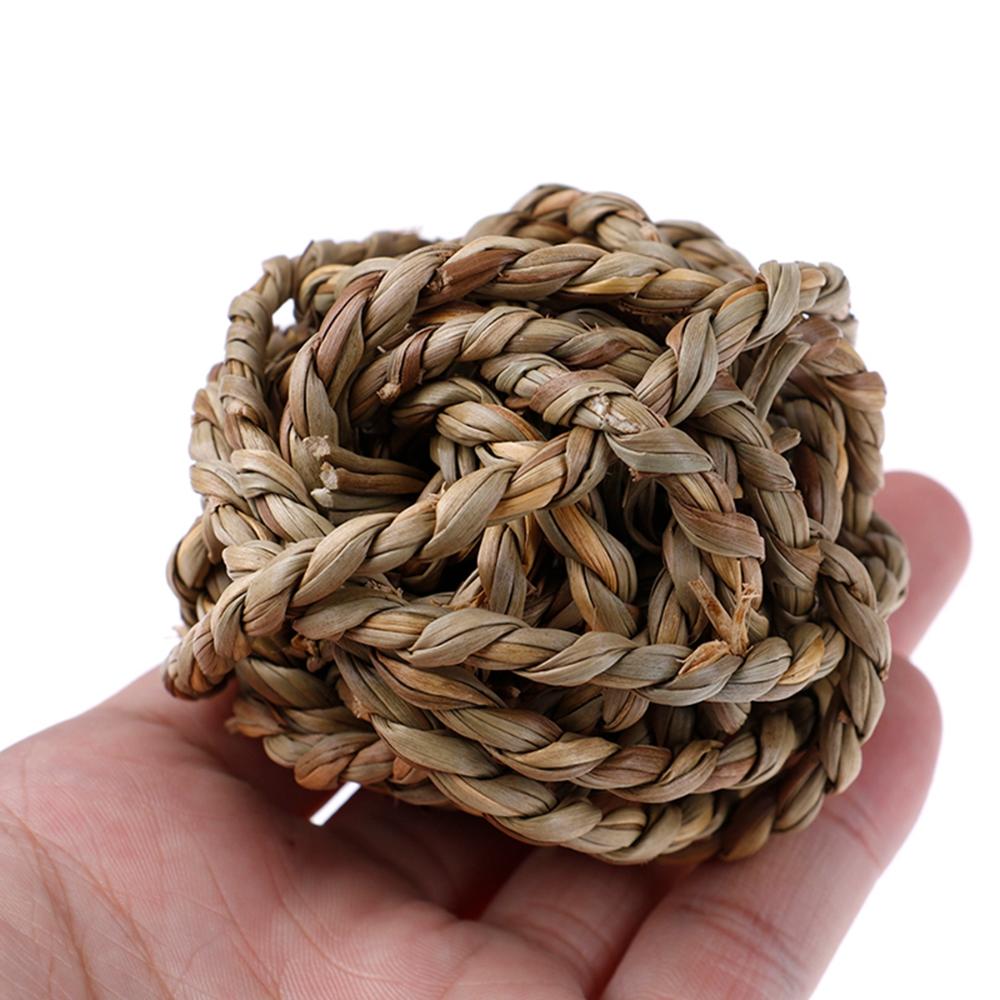 Parrot Hamster Natural Activity Bite Resistant Small Animals Chew Toys Rattan Balls Straw Woven