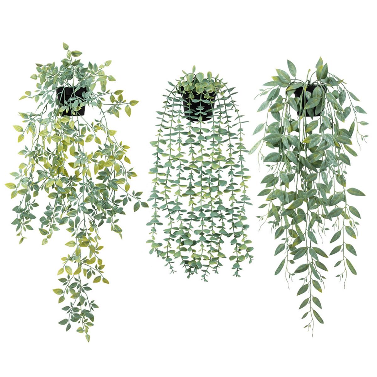 

3Pcs/Set Hanging Potted Plant Simulation Eucalyptus Leaves Bonsai Home Decoration B