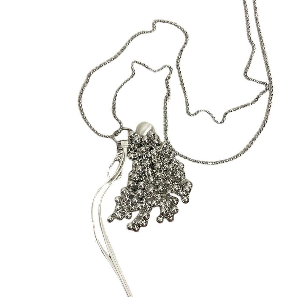 Chic Metal Necklace Titanium Steel Beads Pedant Necklace Beaded Grape Necklace  Clothes Decor