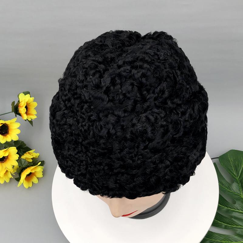 Gorro de Neve para Homem Inverno Quente Lã de Ovelha Natural Chapéus Bomber Chapéus de Pele para Exterior