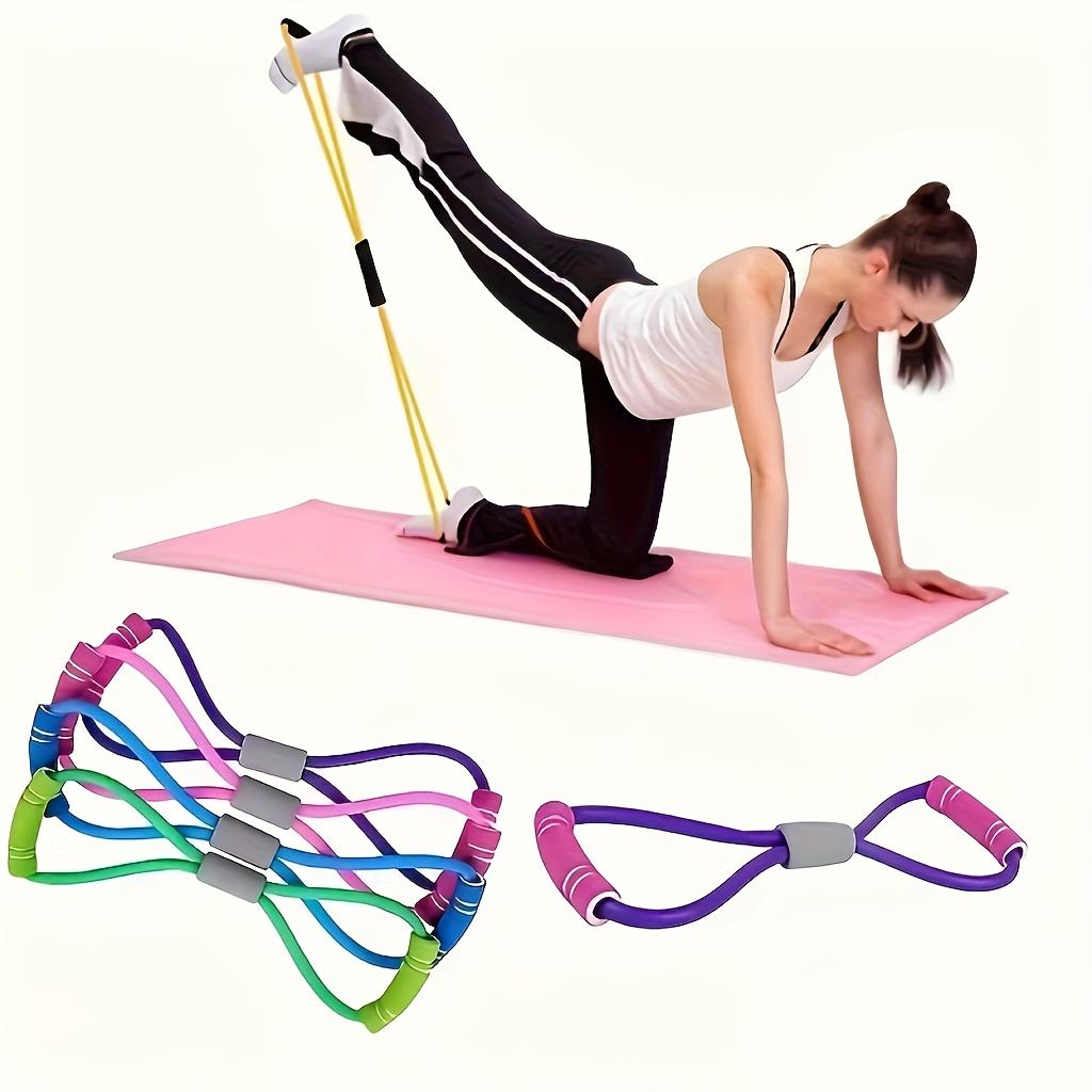 8-Shaped Elastic Resistance Band with Foam Handles - Fitness Tension Bands for Abdomen, Waist, Arms, Legs - Beginner-Friendly Stretching Exercises