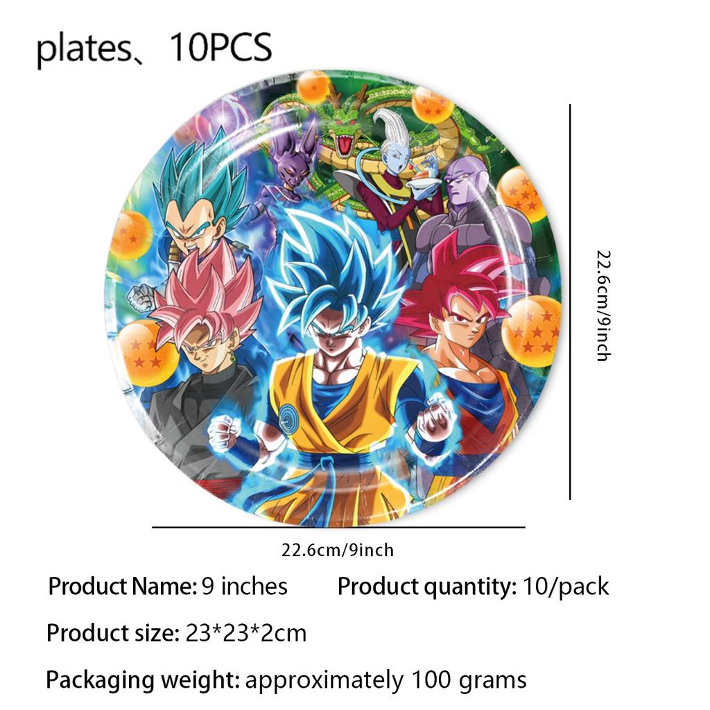 Dragon Ball Geburtstag Dekoration Set Tischdecke Teller Serviette Becher Kuchen Deko Partyhut Babyparty Dragon Ball Partygeschenke