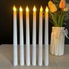 3/6Pcs LED Flameless Electronic Candles Battery Powered Taper Long Candle Light for Party Wedding Home Decoration Flashing Lamp
