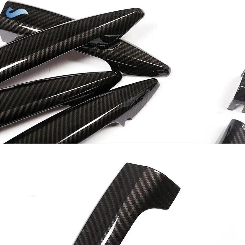 For BMW X1 F48 2016 2017 X5 X6 F15 F16 2014-2017 Car-Styling Exterior Door Handle Pull Carbon Fiber Texture / Bright Black Cover