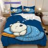Polar Bear Pattern Bedding Quilt Set Quilt Cover Pillowcase Home Decoration Birthday Gift (1 * duvet cover + 2 * pillowcase, without core)