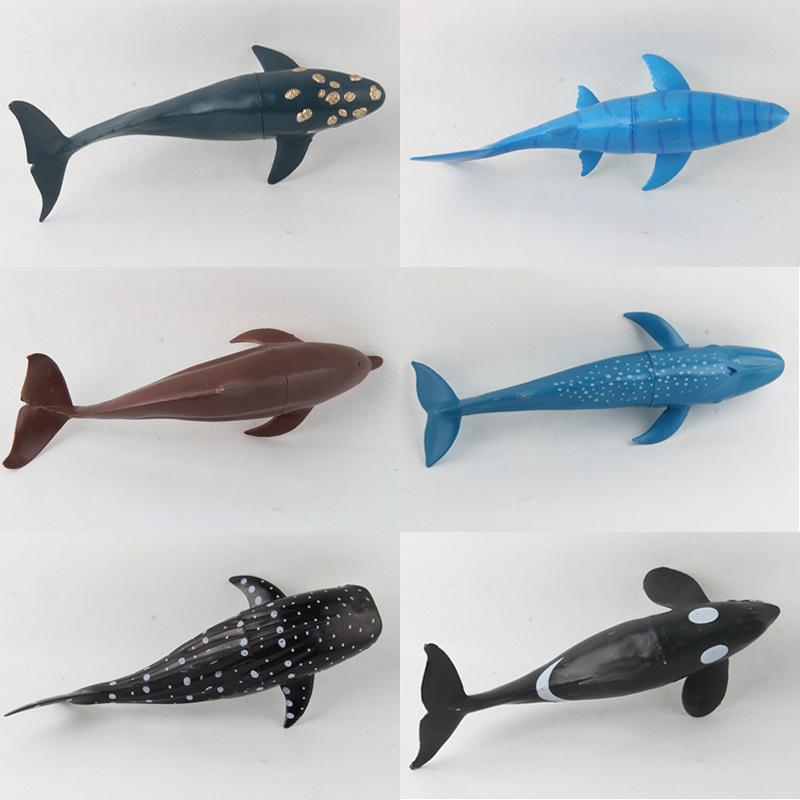 Simulation Of Marine Life Model Set Toys, Whales, Sharks, Blue Whales, Ornament Dolls, Model Underwater Animals