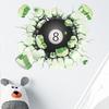 Breaking Through Wall Ball Sports Sticker Basketball Pool Soccer for Bedroom Home Decor Removable Decal