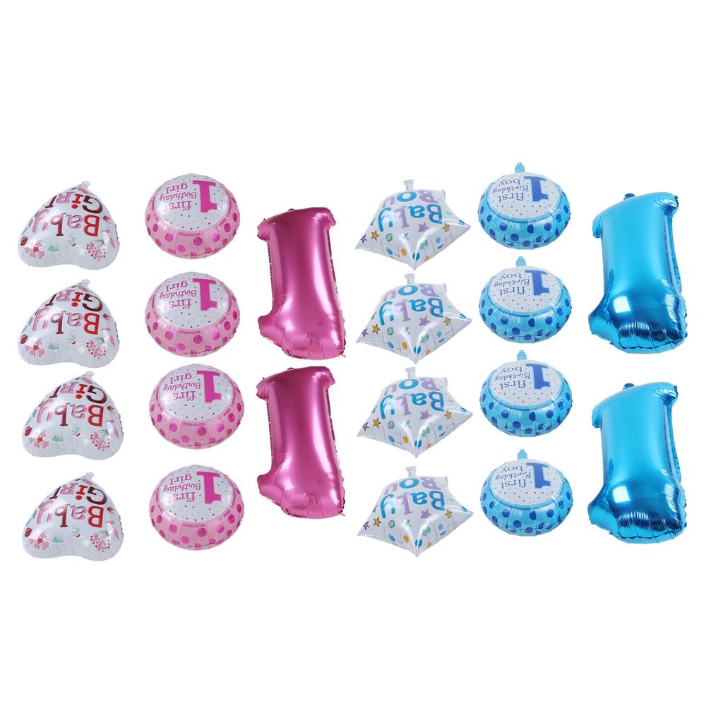 10Pcs 1st Birthday Balloons Bright Vivid Colors 1st Birthday Theme Happy Birthday Balloon for First 