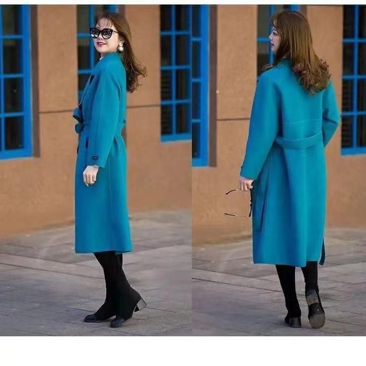 Women's Leisure Long Woolen Coat with Loose Fit, Perfect for Autumn and Winter