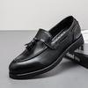New Men's Charm Pointed Blue Green Tassels Leisure Shoes Male Dress Wedding Prom Homecoming Loafers Footwear Zapatos Hombre