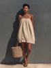 New casual tube top ruffle edge dress European and American summer style cotton and linen short skirt