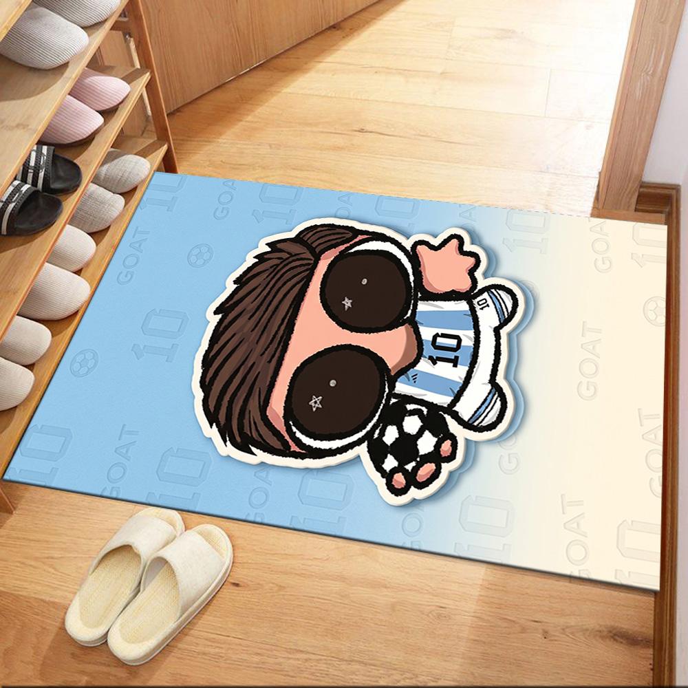 Messi 536 Fußmatten-Design für Eingangsbereich Foyer Wohnzimmer Flur Rutschfester Teppich Anime Bürodekoration Perfektes Geschenk für Valentinstag Hochzeit Geburtstag