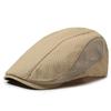 Vintage Solid Color Newsboy Caps Sun Protection Mesh Breathable Beret Hats Adjustable Peaked Hat Women