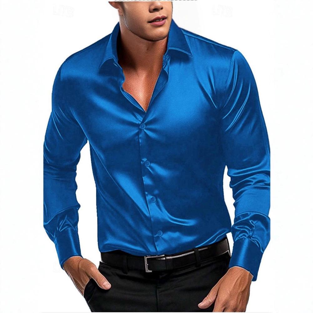 2025 Men's Silky Fabric Long-Sleeve Business Casual Shirt