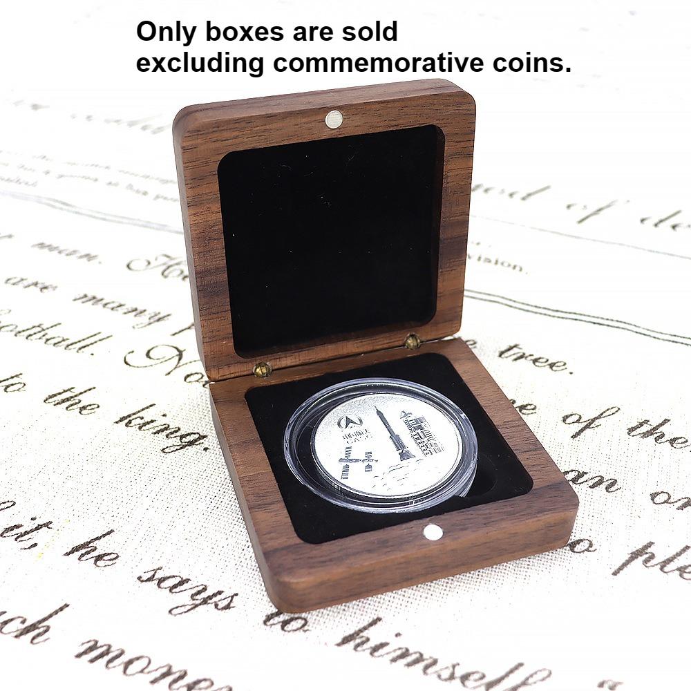 

Solid Wood Storage Box for Commemorative Coins Badges Medals Ancient Coins Silver Dollars Collection Gift Packaging Case чёрный