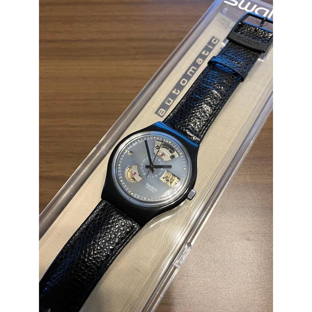 Used Rare working item Swatch watch automatic AUTOMATIC BLACK MOTION self-winding vintage