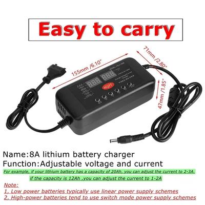 150W 3V-60V 8A Power Adapter Charger With Display Screen Adjustable Charger 2.8V 14V 28V 36V 48V 56V 60V Li-ion Battery Charger