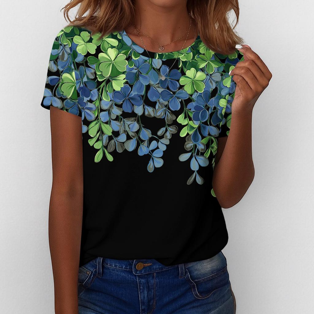 Women's T Shirt Tee Print Short Sleeve Daily Weekend Fashion Basic Regular Top  St. Patrick's Day