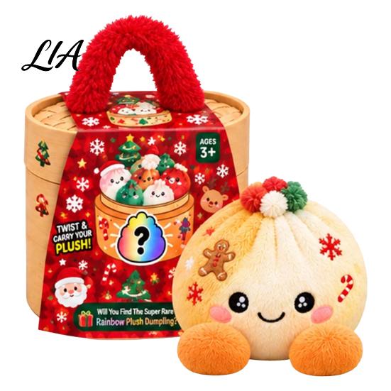 Plush Dumpling with Legs Stress Relief Toy Steamer, Stuffed Smiling Reducing Desk Accessories Squeeze Toy, Cartoon Plushie for Kids Adults Desktop