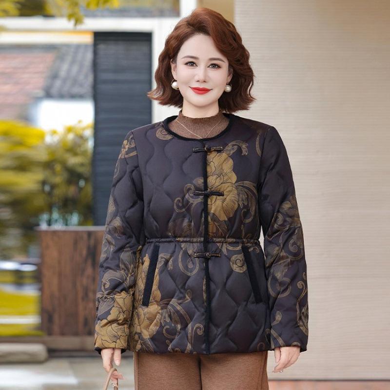 

Женская зимняя куртка большого размера с утеплителем, средней длины, зимняя куртка с утеплителем, пальто для среднего и пожилого возраста 5XL [recommended 150-80kg] чёрный