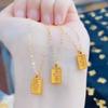 Xinfly 2023 Trendy Luxury Jewelry Fashion Solid 999 Pure 24K Gold Abacus Bead Lucky Charms Pendants 18K Gold Necklace