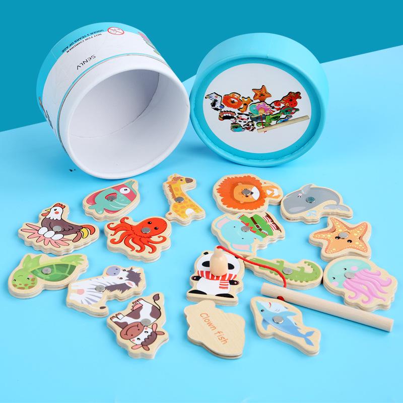 Kindergarten Magnetic Building Blocks & Fishing Game Set: Educational Toys for Parent-Child Interaction
