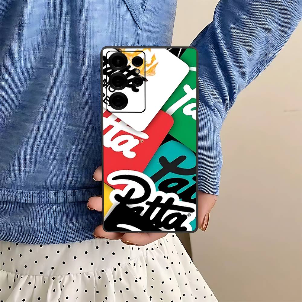 

Fashion P-patta Phone Case For Samsung S 20 21 22 23 Lite Plus Ultra Clear Mobile Cover Funda Samsung S21 plus