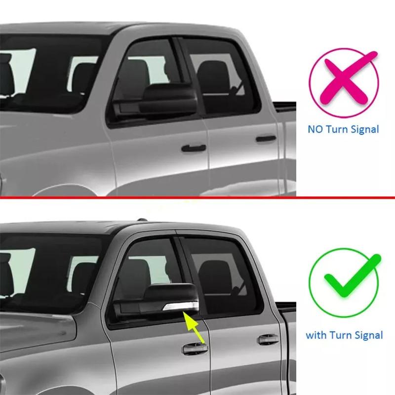 For Dodge Ram 1500  - ABS Car Rearview Side Mirror Cover Wing Cap Exterior Door Housing Trim Adhesive Sticker