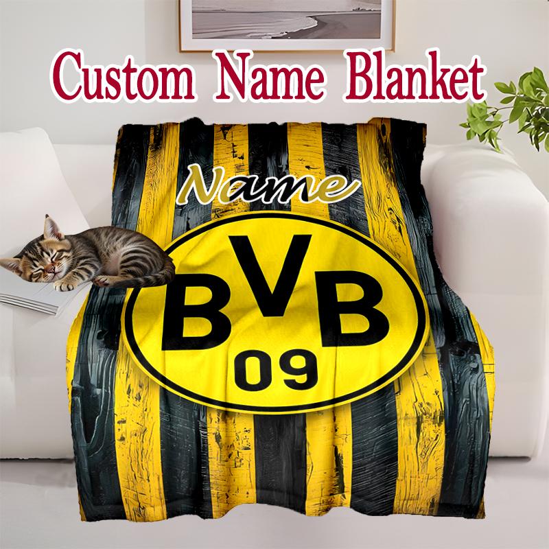 1pc Easy-Care Borussia Dortmund BVB (3) Blanket, Perfect for Couch, Bed, Home, Travel and More, Warm and Durable Printed Blanket