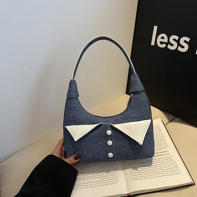 Niche Design, High-end Feel, Contrasting Color Buttons, Underarm Bag, Versatile Commuting Shoulder Bag, Handbag