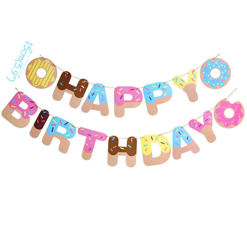 Donut Party Disposable Tableware Paper Plate Cup Napkins Donut Theme Kids 1st Birthday Party Decoration Baby Shower Supplies