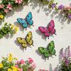 Metal Butterfly Wall Decor Colorful Butterflies Wall Art Sculpture 3D Iron Butterfly Hanging Decoration for Outdoor Indoor Fence Patio Yard Tree